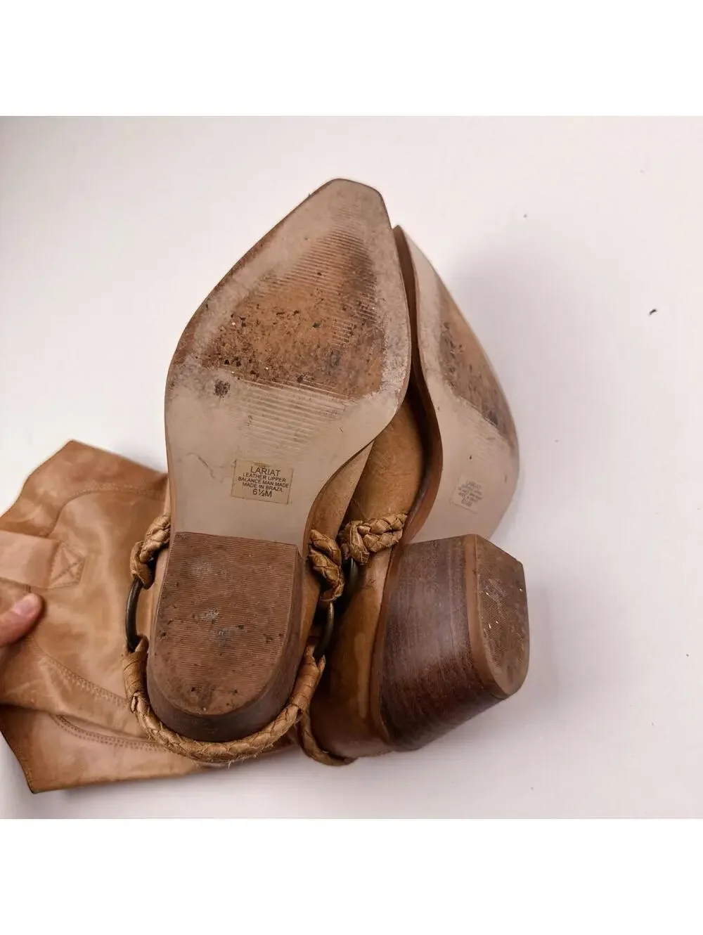 Tan Leather O Ring Harness Western Boots in Tan